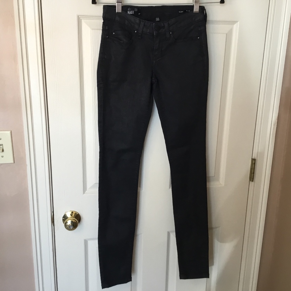 William Rast Faded Black Coated Skinny Jeans - Size 24